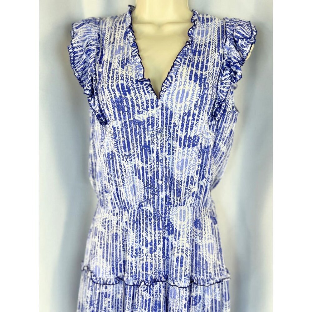 Poupette St Barth Blue Paulina Floral Midi Dress $318 - Picture 9 of 14